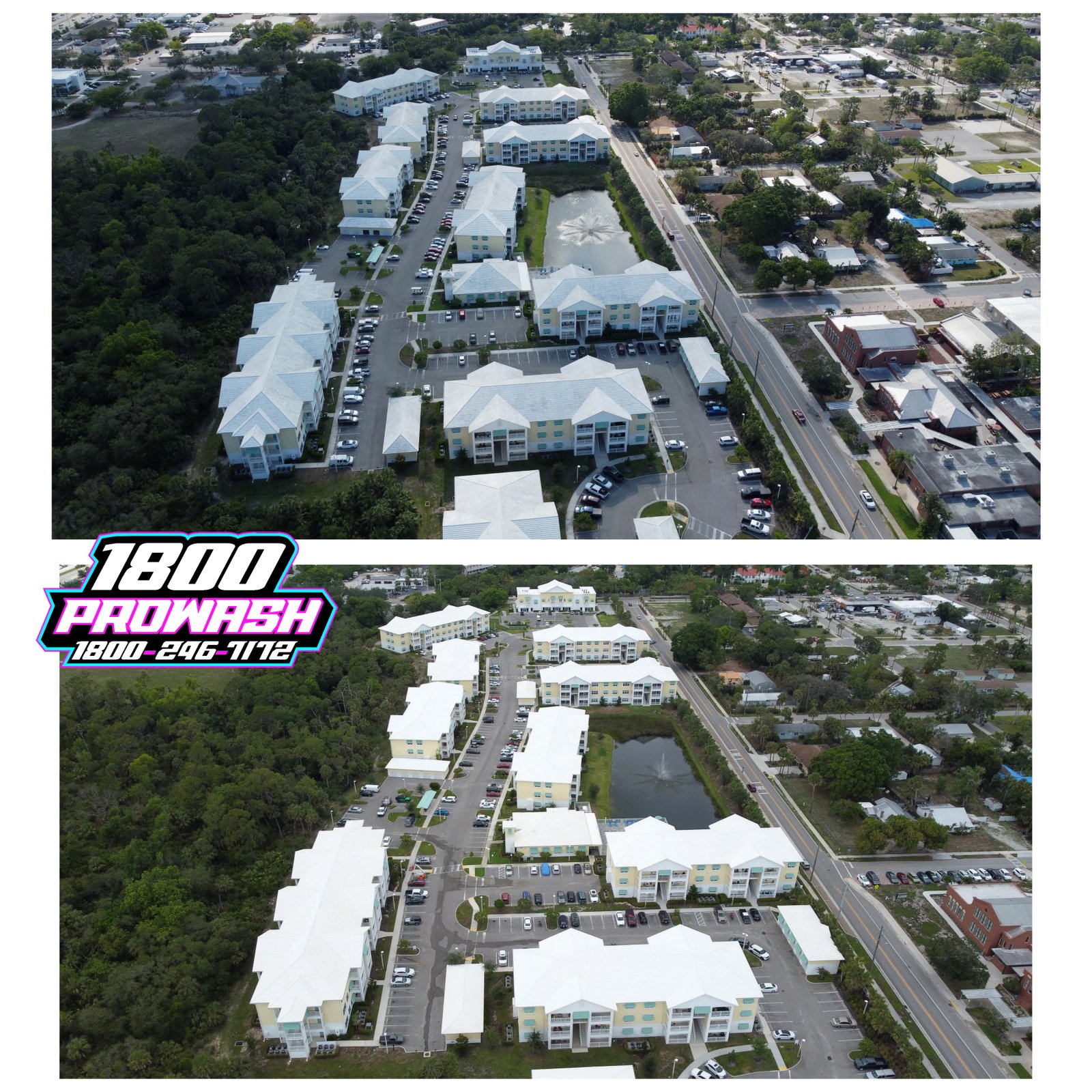 HOA Complex Roof Cleaning - 1800 ProWash Fort Myers FL