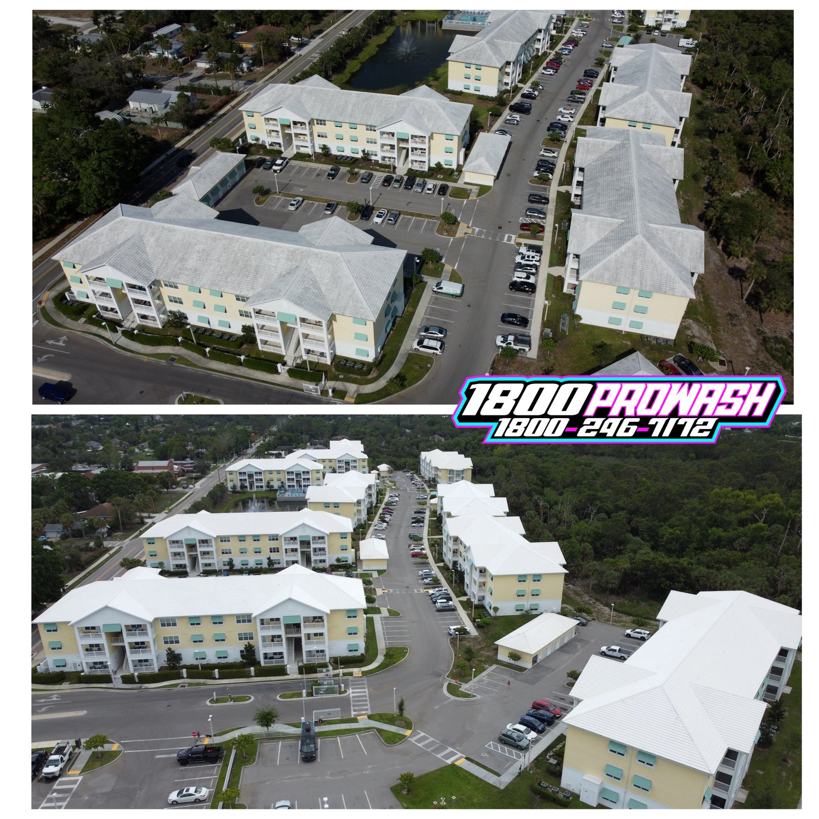 HOA Complex Roof Cleaning - 1800 ProWash Fort Myers FL