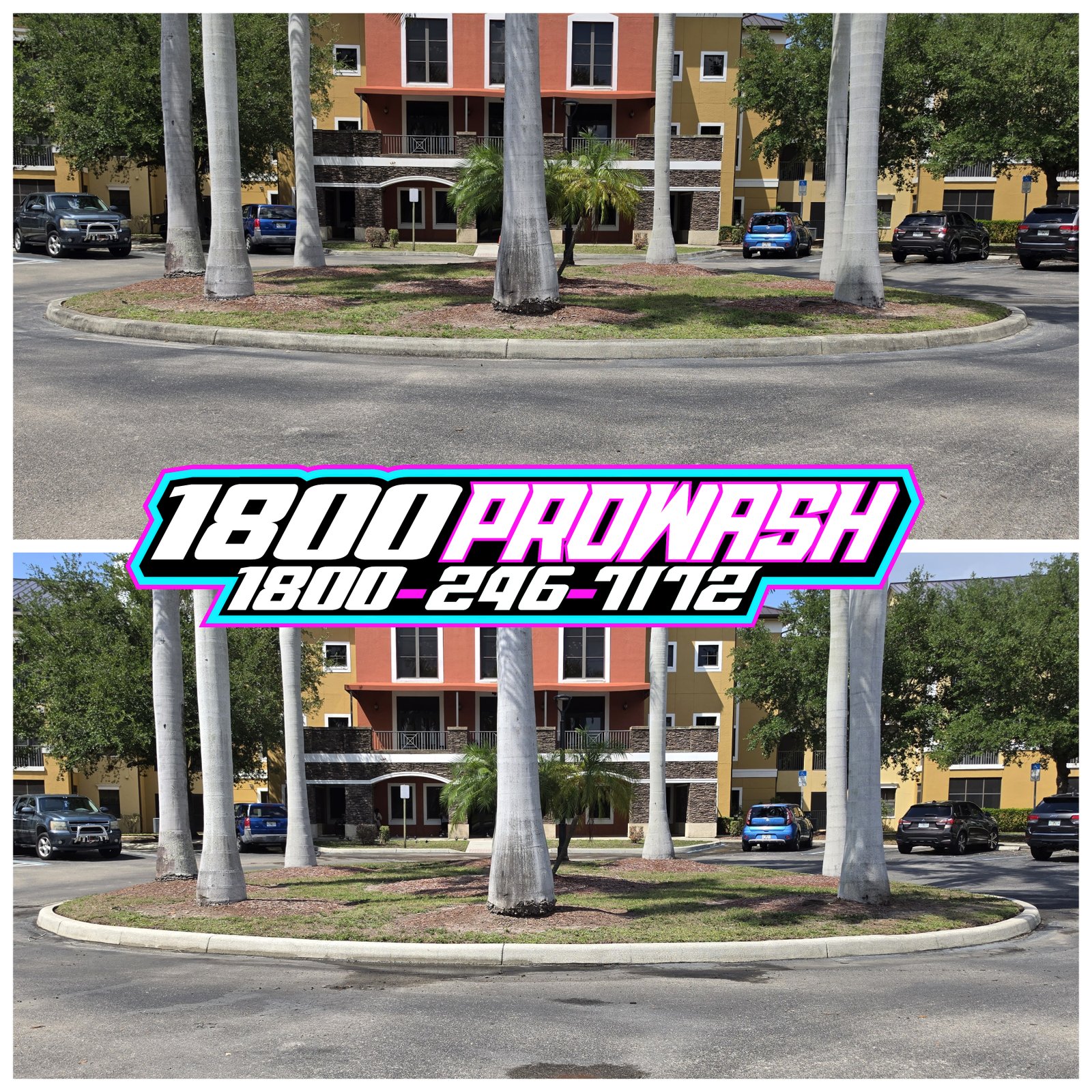 Roundabout Curb Cleaning - 1800 ProWash Fort Myers FL